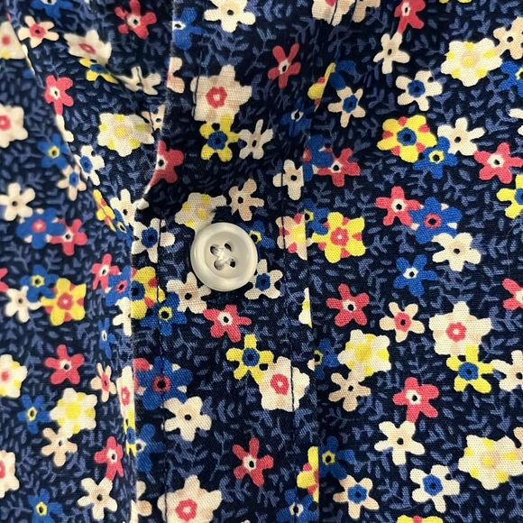 JCrew Flex Floral Short Sleeve Button Front Cotton Blend Shirt Sz L - Picture 11 of 11